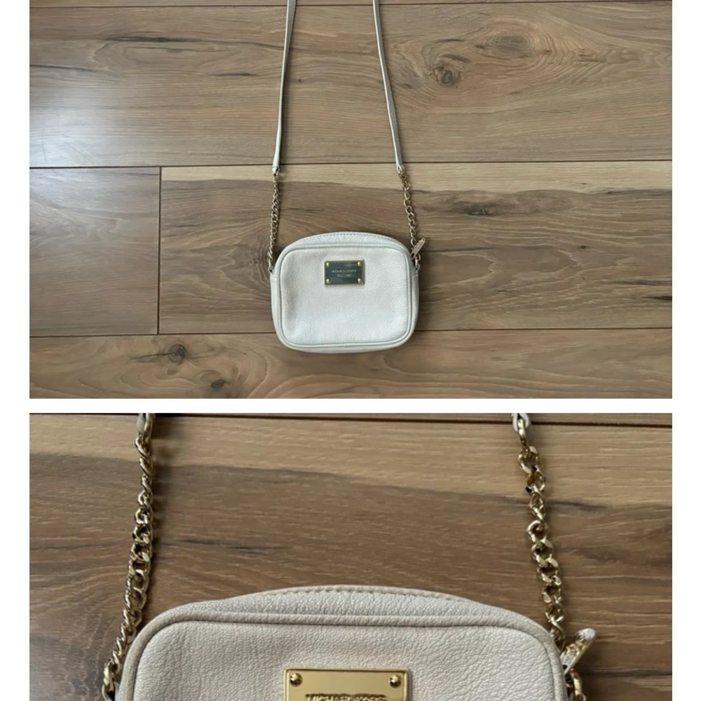 Michael Kors Cream Crossbody Bag with Gold Accents